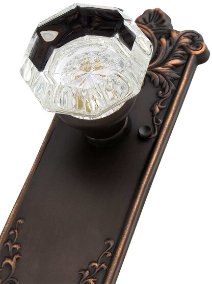 Alternate View 3 of Lorraine Door Set With Octagonal-Glass Knobs in Oil-Rubbed Bronze.