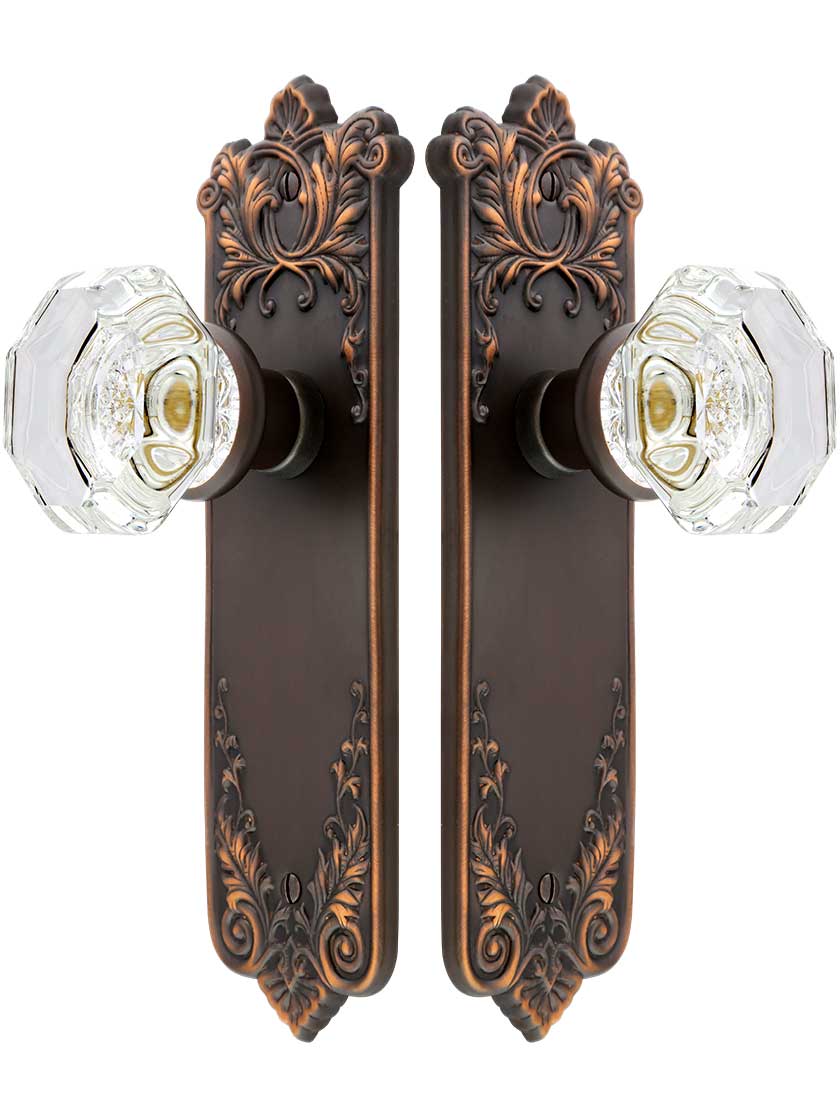 Alternate View of Lorraine Door Set With Octagonal-Glass Knobs in Oil-Rubbed Bronze.