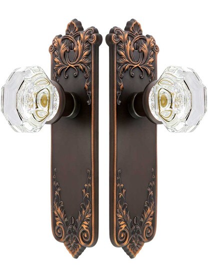 Alternate View of Lorraine Door Set With Octagonal-Glass Knobs in Oil-Rubbed Bronze.