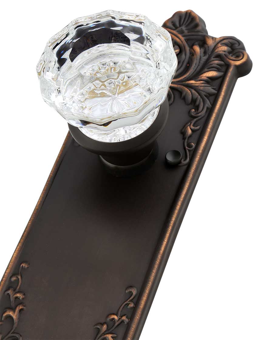 Alternate View 3 of Lorraine Door Set With Fluted-Glass Knobs in Oil-Rubbed Bronze.