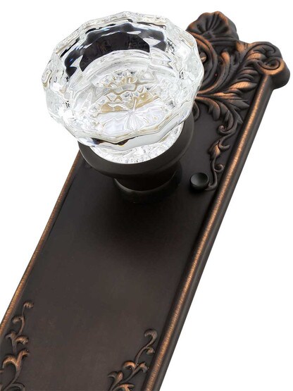 Alternate View 3 of Lorraine Door Set With Fluted-Glass Knobs in Oil-Rubbed Bronze.