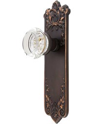 Lorraine Door Set With Round-Glass Knobs in Oil-Rubbed Bronze.