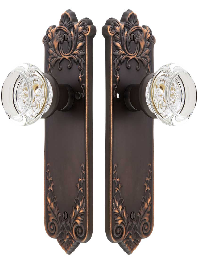 Alternate View of Lorraine Door Set With Round-Glass Knobs in Oil-Rubbed Bronze.