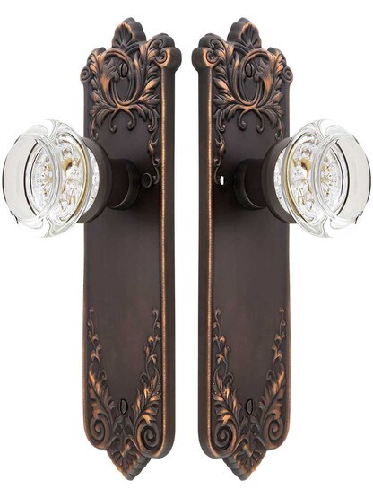 Alternate View of Lorraine Door Set With Round-Glass Knobs in Oil-Rubbed Bronze.