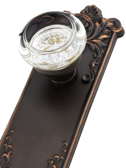 Alternate View 3 of Lorraine Door Set With Round-Glass Knobs in Oil-Rubbed Bronze.