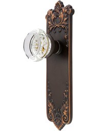 Lorraine Door Set With Round-Glass Knobs in Oil-Rubbed Bronze.