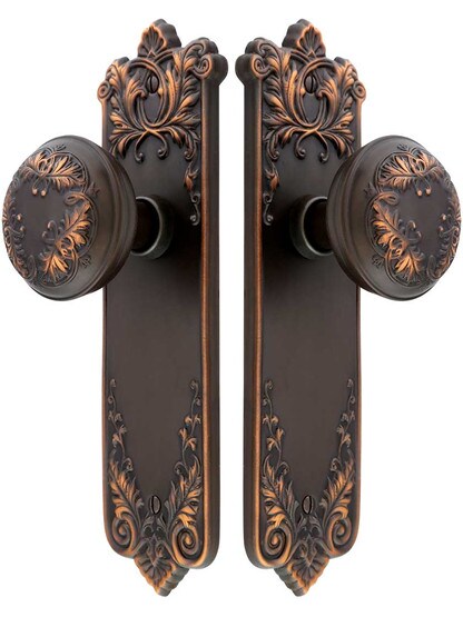 Alternate View of Lorraine Door Set With Matching Knobs in Oil-Rubbed Bronze.