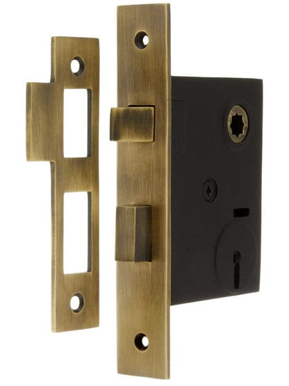 Tongue Lock - Antique Brass
