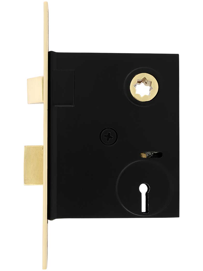 Alternate View of Mortise Lock with Solid Brass Faceplate .