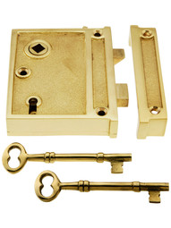 Solid Brass Vertical Rim Lock With Choice of Finish