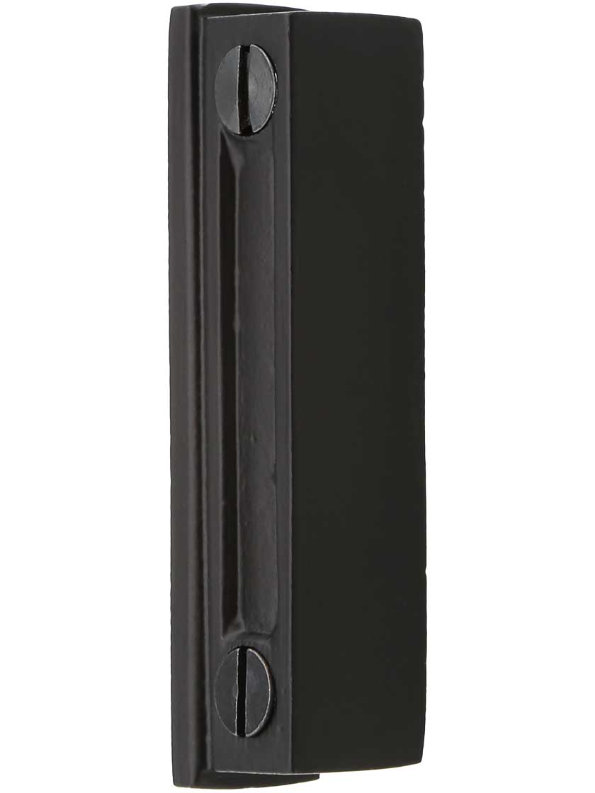 3 1/4" Cast Iron Rim Lock Keeper With Black Enamel Finish House of