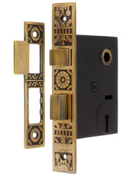 Windsor Pattern Mortise Lock - 2 1/4" Backset in Antique-by-Hand