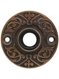 2" Cast Brass Fleur-de-Lis Rosette in Antique-by-Hand