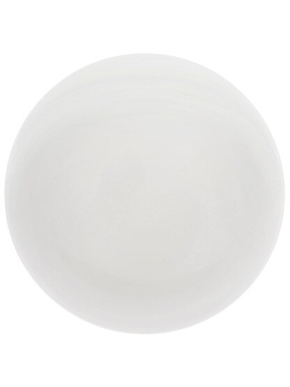 Alternate View of White Porcelain Rim Lock Knobs With Solid Brass Shanks.