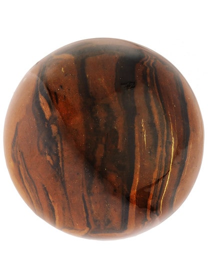 Alternate View of Pair of Bennington Style Door Knobs With Black Iron Shanks.