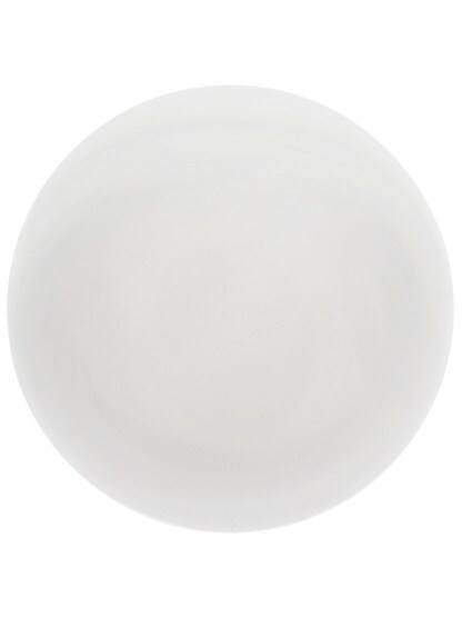 Alternate View of Pair of White Porcelain Doorknobs With Black Iron Shanks.