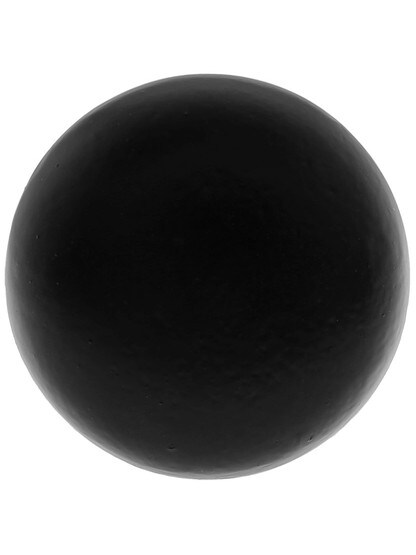 Alternate View of Pair of Small Cast Iron Colonial Door Knobs In Matte Black