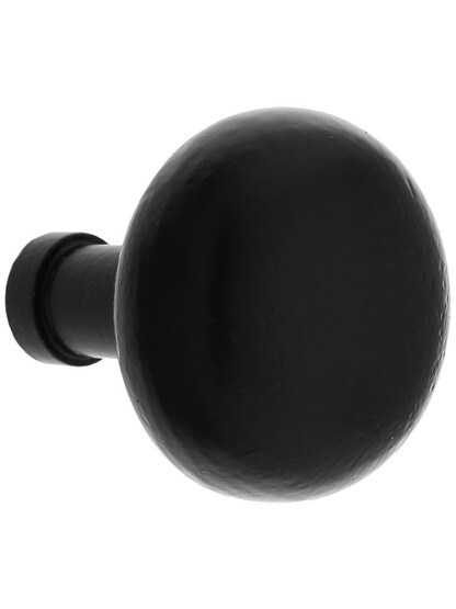 Alternate View 2 of Pair of Small Cast Iron Colonial Door Knobs In Matte Black