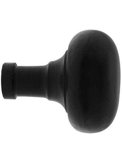 Pair of Small Cast Iron Colonial Door Knobs In Matte Black