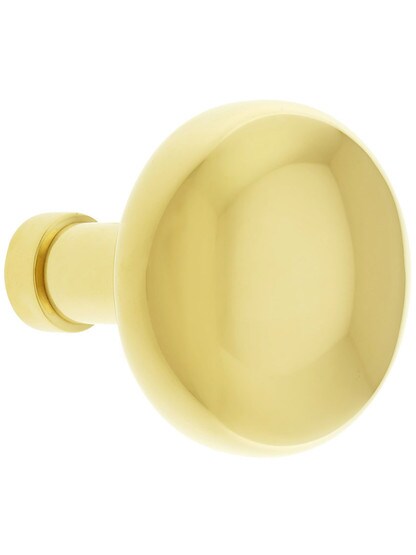 Alternate View 2 of Pair of Small Colonial Door Knobs In Unlacquered Cast Brass.