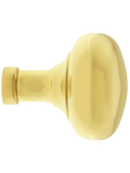 Alternate View 3 of Pair of Small Colonial Door Knobs In Unlacquered Cast Brass.