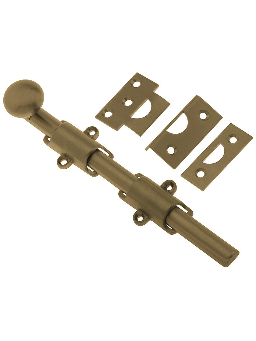 Home Improvement Baldwin 0344033 Surface Bolt Vintage Brass Top Notch Distributors Inc. 