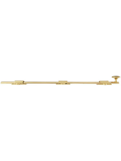 Alternate View of 18 inch Traditional Style Surface Door Bolt In Solid Brass.