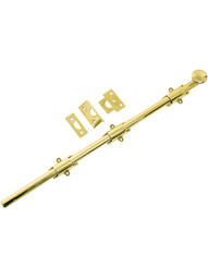 18 inch Traditional Style Surface Door Bolt In Solid Brass.