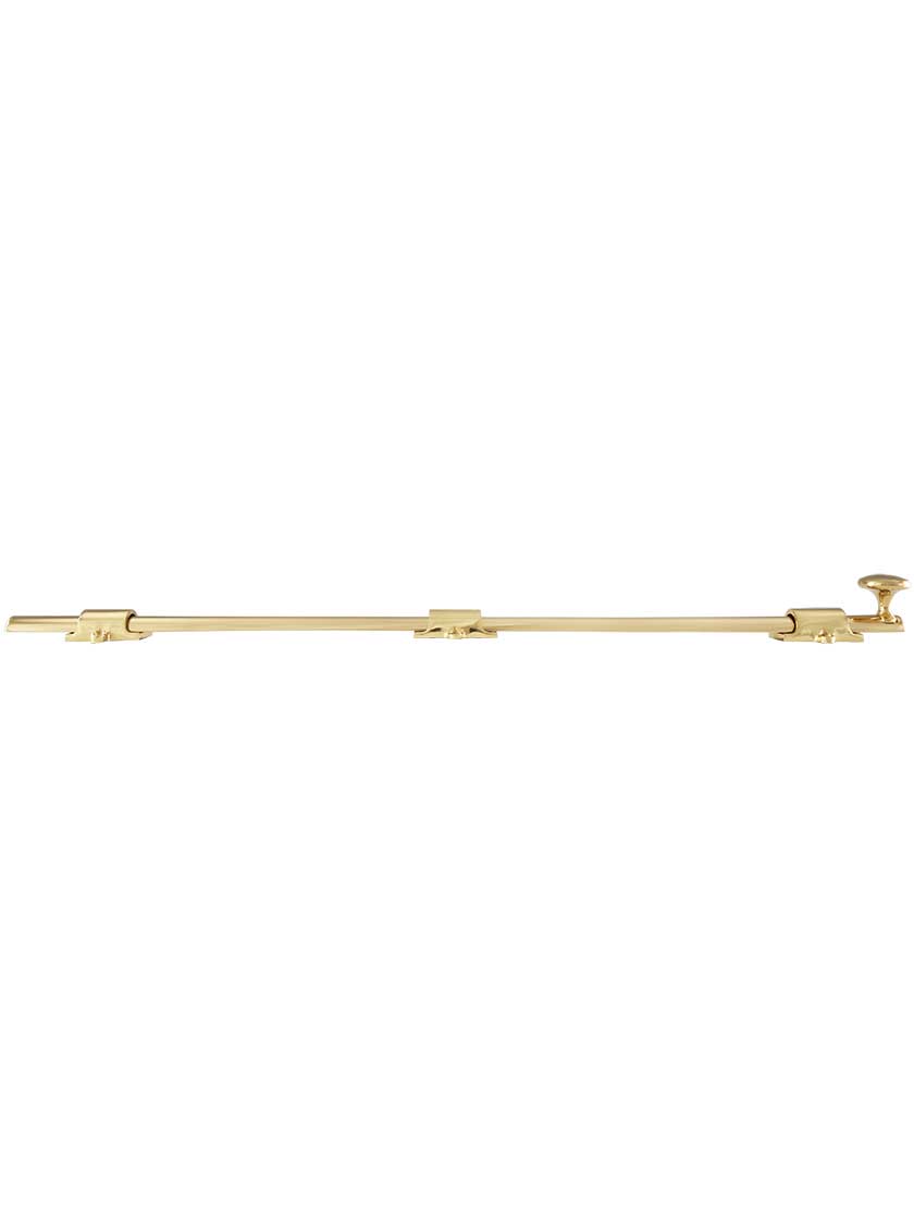 24" Traditional Style Surface Door Bolt In Solid Brass