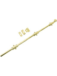 24 inch Traditional Style Surface Door Bolt in Solid Brass.
