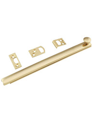8" Contemporary Style Surface Bolt in Solid Brass