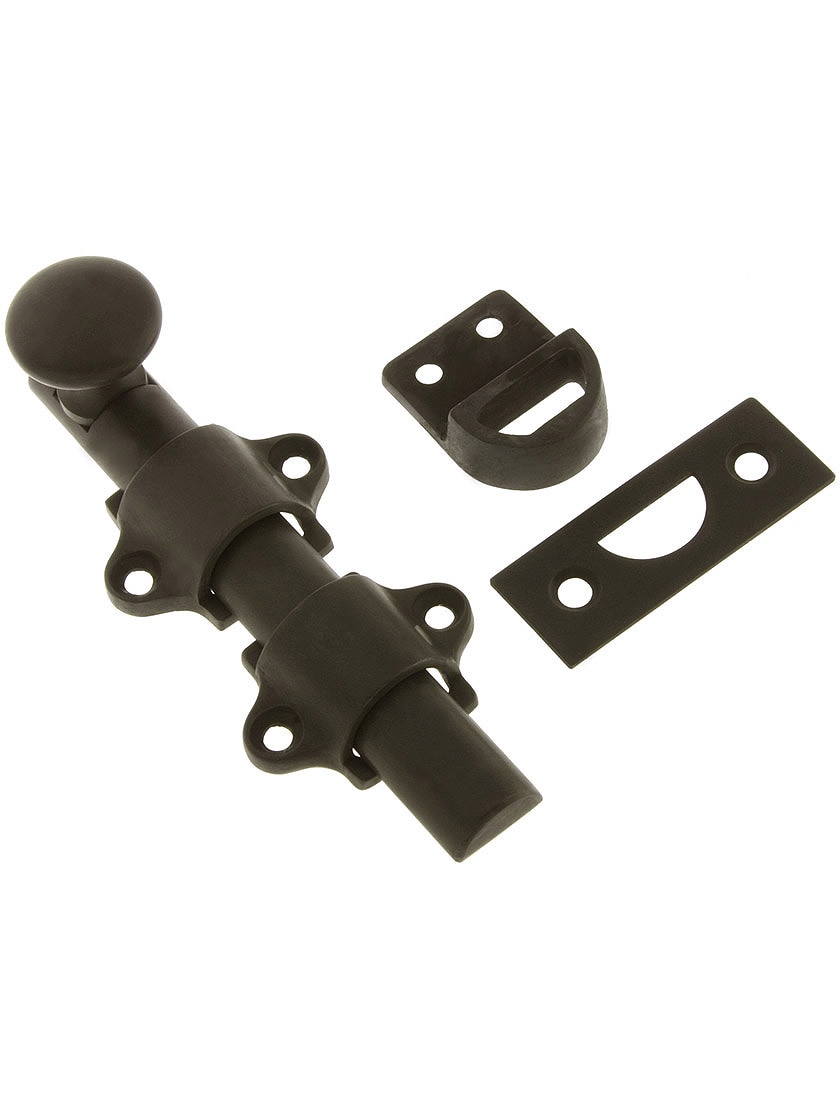 House of Antique Hardware R-01SE-2906105-BPC 10 1/2 Cast-Iron Surface Door/Shutter Bolt in Matte Black House of Antique Hardware R-01SE-2906105-BPC 10 1/2 Cast-Iron Surface Door/Shutter Bolt in Matte Black