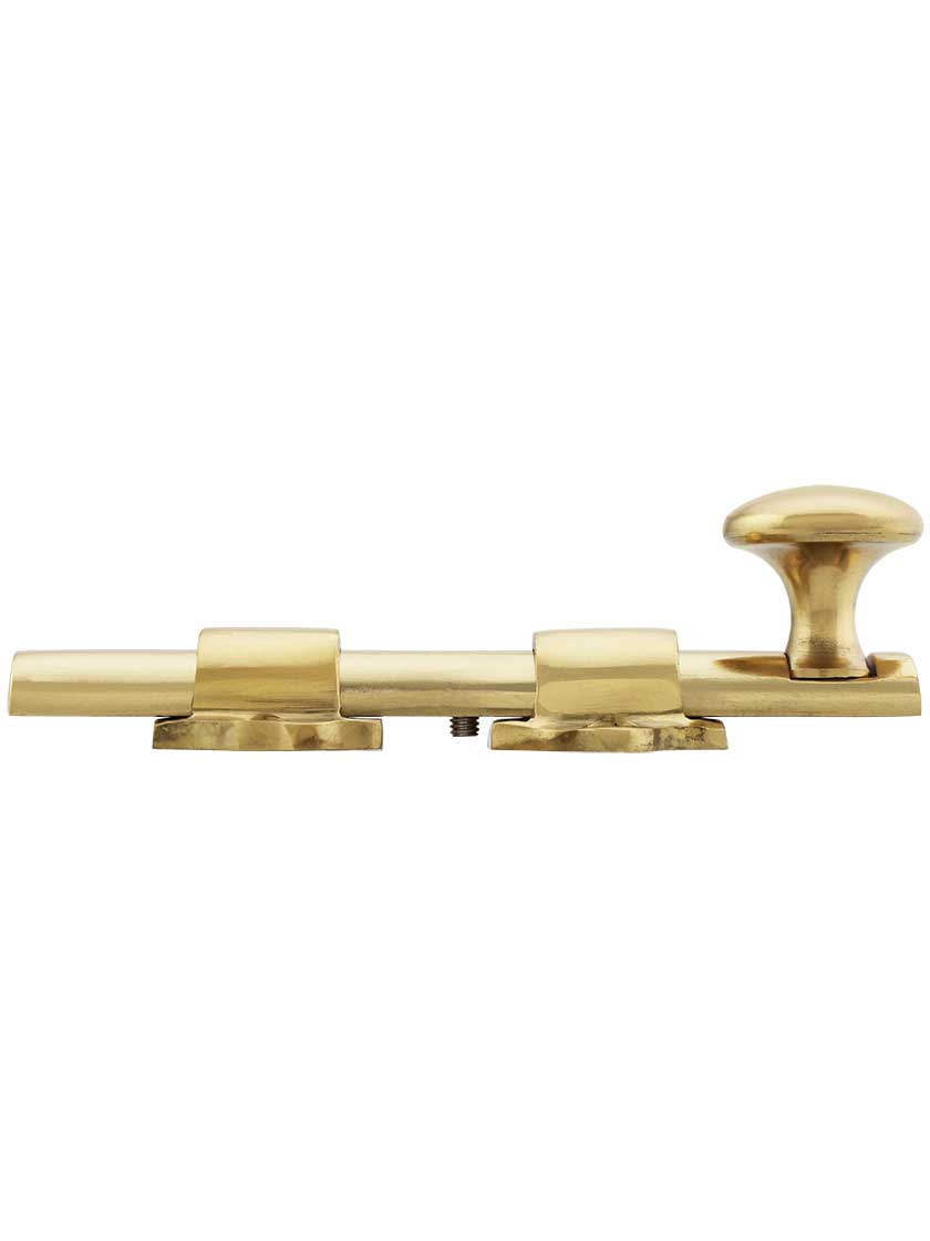 4 5/16" Traditional Style Surface Door Bolt In Solid Brass