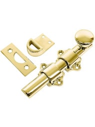 4 5/16" Traditional Style Surface Door Bolt In Solid Brass