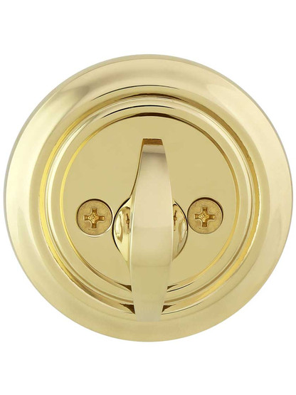 Alternate View 2 of Solid Brass Single Cylinder Low-Profile Deadbolt.