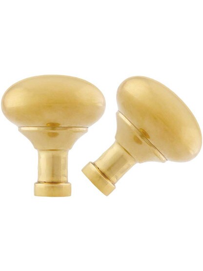 Alternate View 3 of Small Cast Iron Rim Latch Set with Round Brass Knobs.