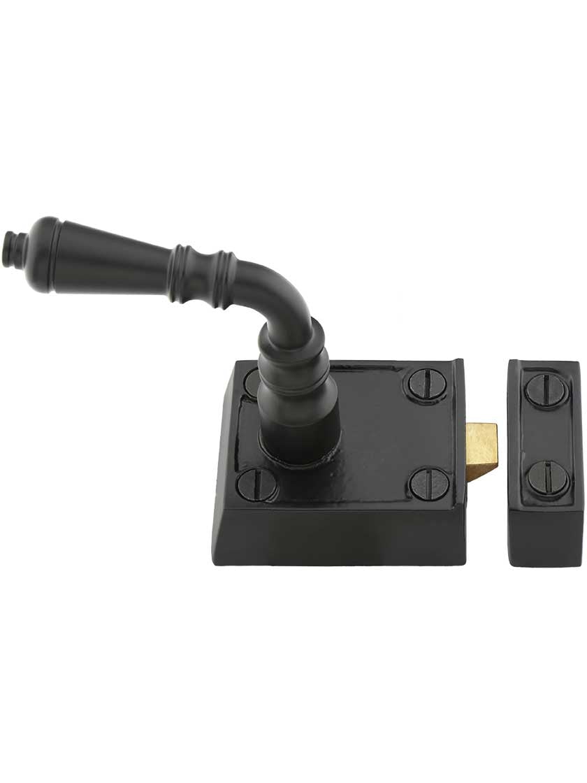 Alternate View 2 of Small Cast Iron Rim Latch Set with Victorian Levers.