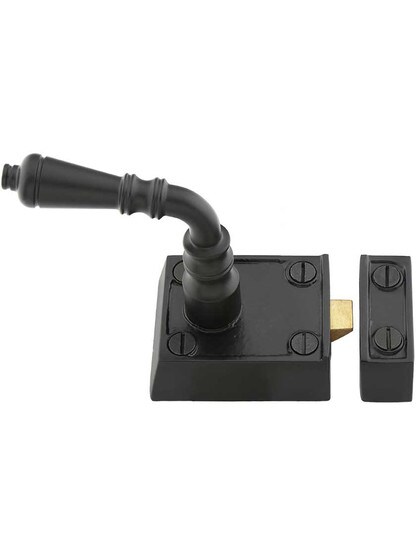 Alternate View 2 of Small Cast Iron Rim Latch Set with Victorian Levers.