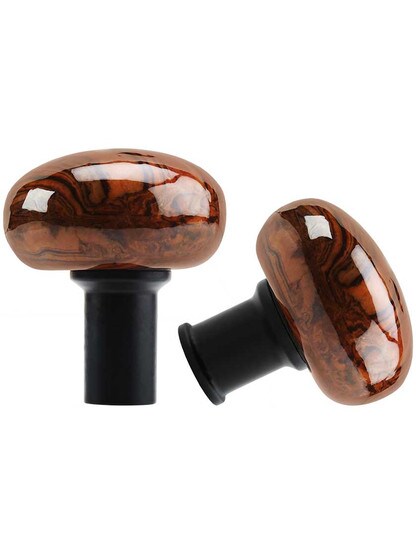 Alternate View 3 of Small Cast Iron Rim Latch Set with Bennington-Style Knobs.