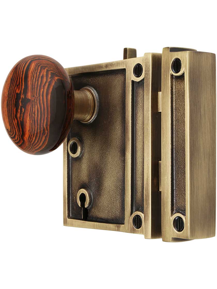 A HEAVY CAST BRASS DOOR KNOB BACK PLATE PETAL EDGED DESIGN  RIM LOCK/DOOR KNOBS. 