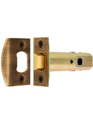 Premium Passage Tubular Door Latch with Solid Brass Face & Strike Plates in Antique-By-Hand
