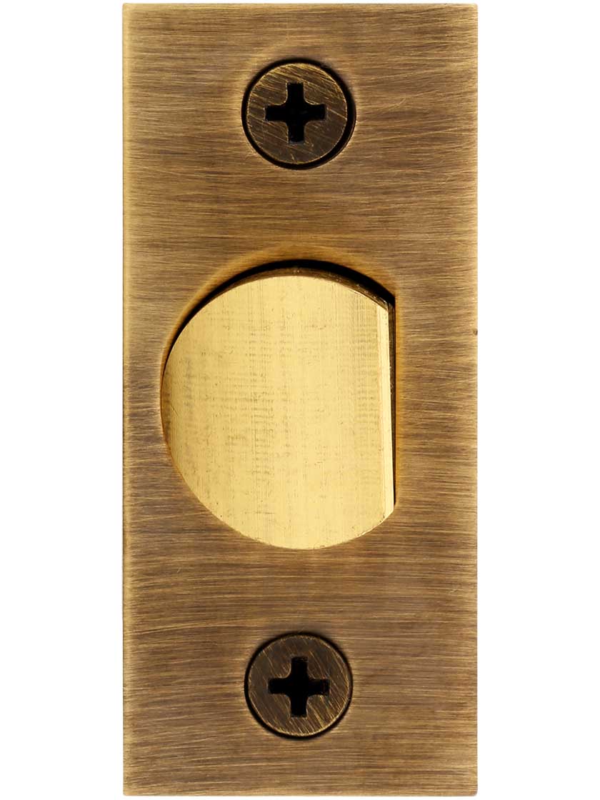 Premium Passage Tubular Door Latch with Solid Brass Face & Strike Plates in Antique-By-Hand