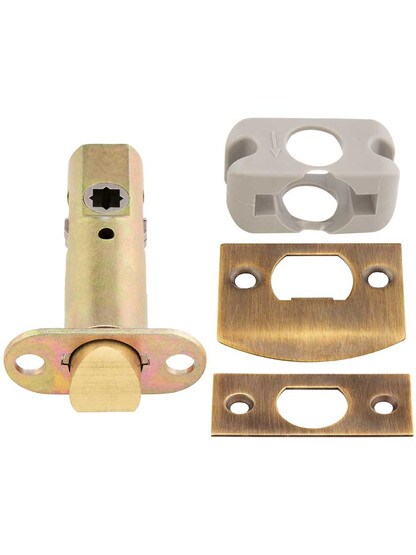 Alternate View 5 of Premium Tubular Door Latch with Solid Brass Face and Strike Plates in Antique-By-Hand.
