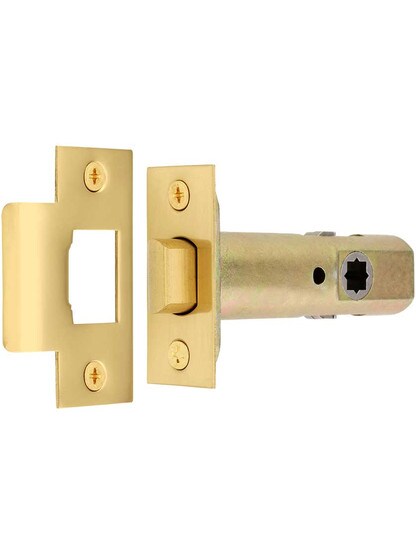 Alternate View of Premium Tubular Door Latch with Solid Brass Face and Strike Plates.