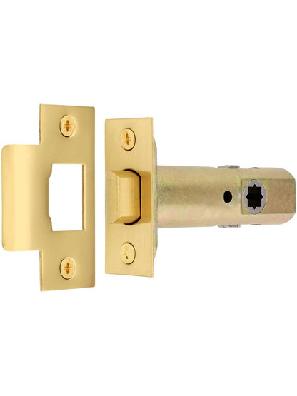 Alternate View of Premium Tubular Door Latch with Solid Brass Face and Strike Plates.