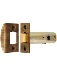 Premium Privacy Tubular Door Latch with Solid Brass Face & Strike Plates in Antique-By-Hand