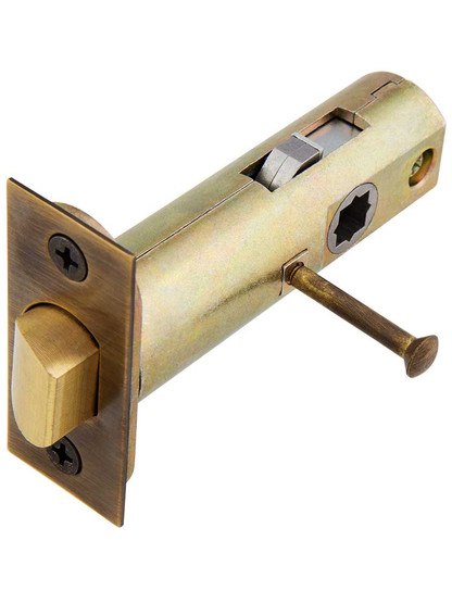 Alternate View 4 of Premium Tubular Door Latch with Solid Brass Face and Strike Plates in Antique-By-Hand.