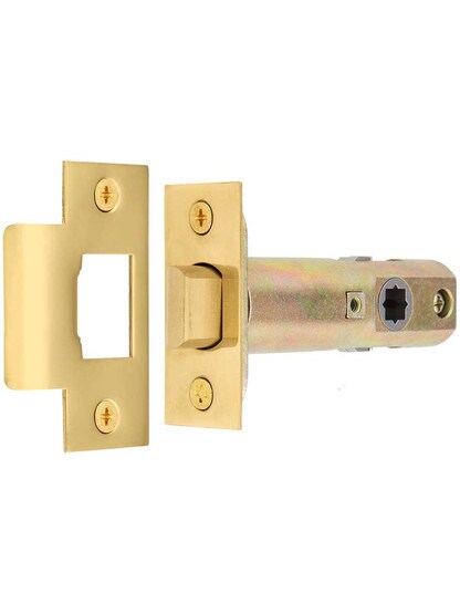 Alternate View of Premium Tubular Door Latch with Solid Brass Face and Strike Plates.