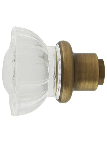 Alternate View 3 of Pair of Lead Free Fluted Crystal Door Knobs in Antique-By-Hand.