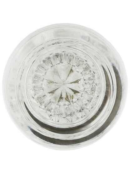 Alternate View of Pair of Lead Free Round Crystal Door Knobs in Antique-By-Hand.